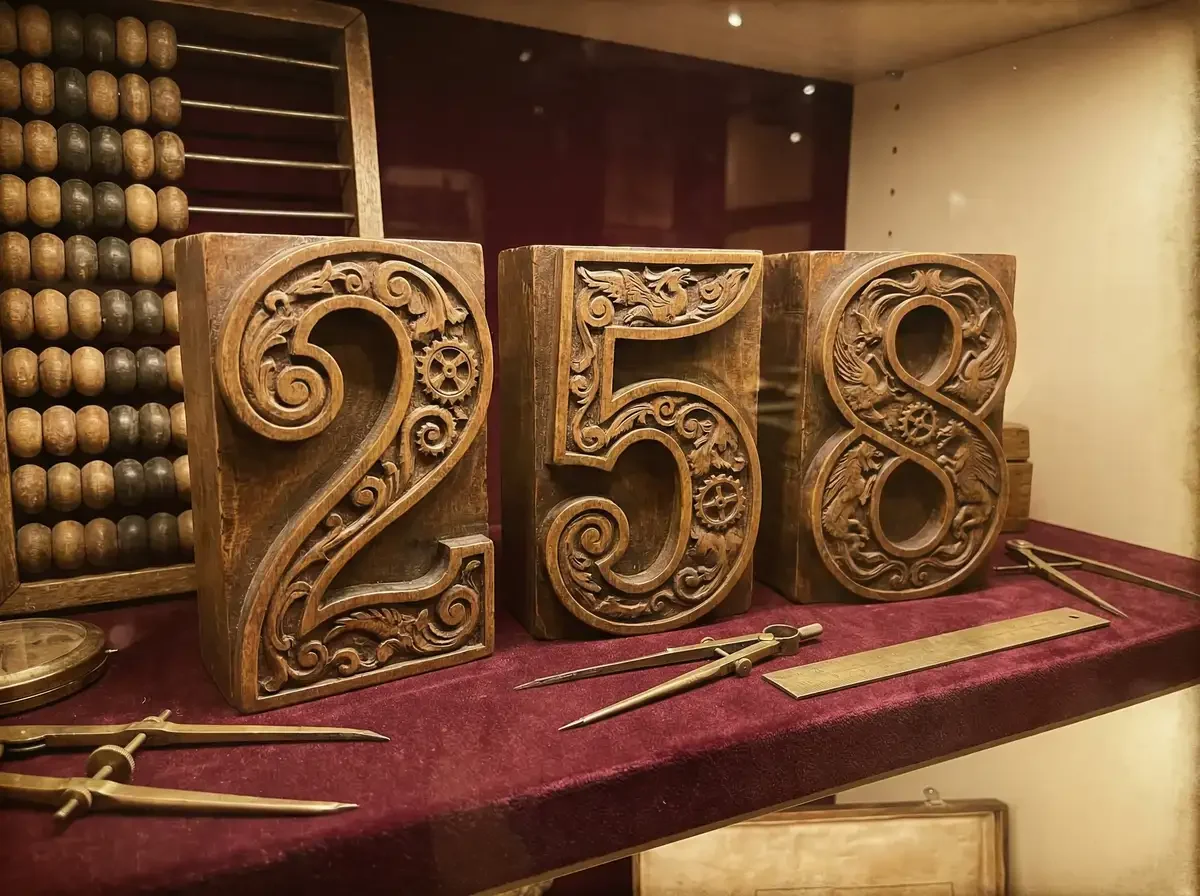 精美的木雕数字展品展示3D福彩的数字艺术