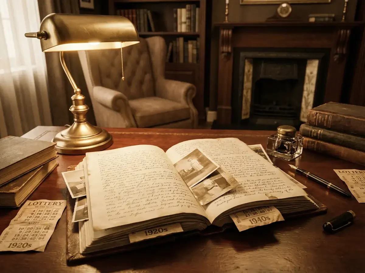 一位老彩民正在专注地研究彩票走势图