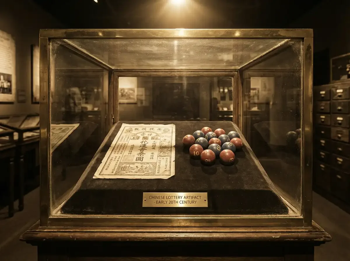 一张被珍藏在旧木盒中的老旧彩票